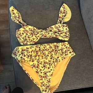 Beach Riot Yellow Floral Bikini